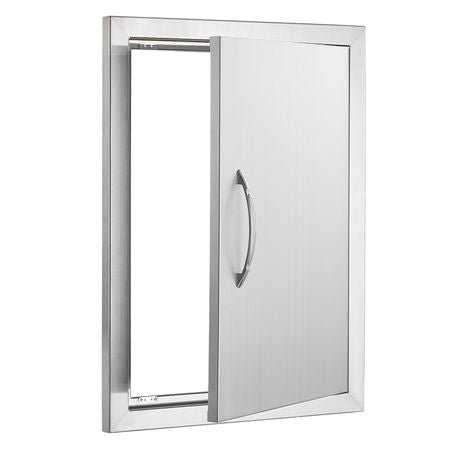 BBQ Access Door, 16W x 22H Inch Single Outdoor Kitchen Door, Stainless Steel Flush Mount Door, Wall Vertical Door with Handle, for BBQ Island, Grilling Station, Outside Cabinet