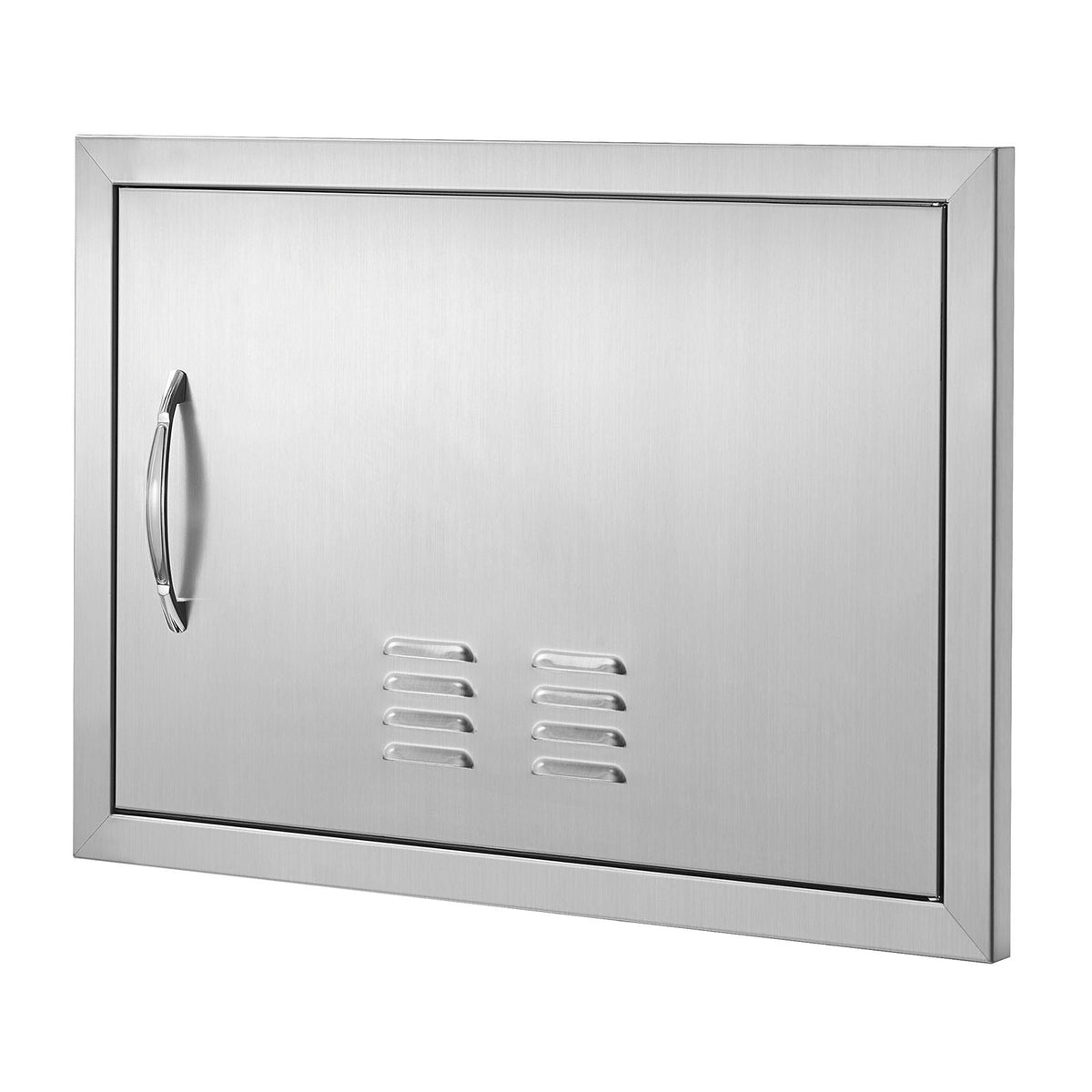 BBQ Access Door, 24W x 17H Inch Single Outdoor Kitchen Door, Stainless Steel Flush Mount Door, Wall Vertical Door with Handle and vents, for BBQ Island, Grilling Station, Outside Cabinet