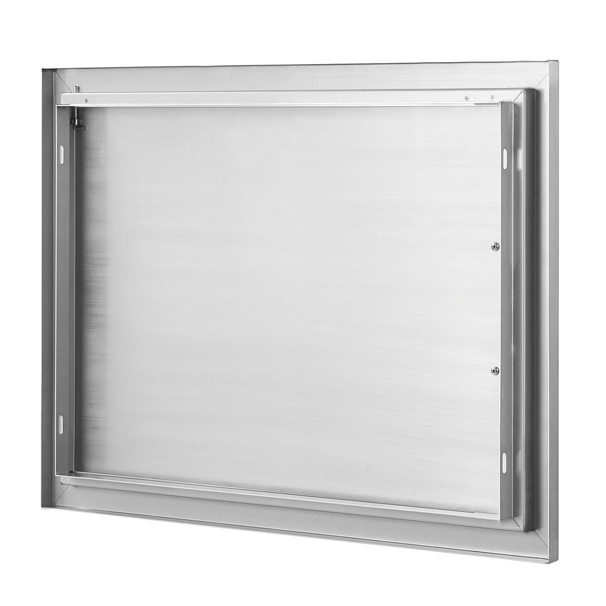 BBQ Access Door, 27W x 20H Inch Single Outdoor Kitchen Door, Stainless Steel Flush Mount Door, Wall Vertical Door with Handle, for BBQ Island, Grilling Station, Outside Cabinet