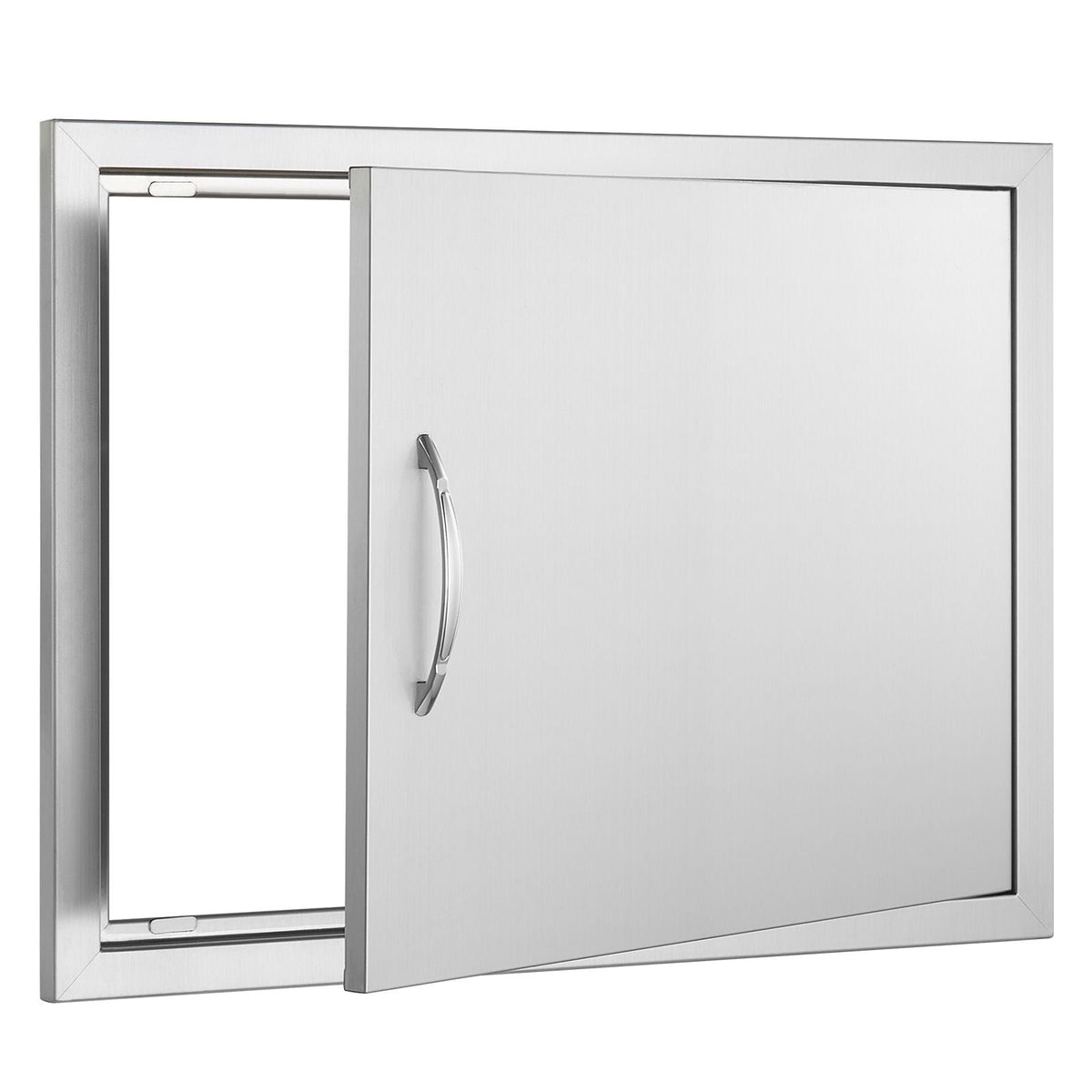 BBQ Access Door, 27W x 20H Inch Single Outdoor Kitchen Door, Stainless Steel Flush Mount Door, Wall Vertical Door with Handle, for BBQ Island, Grilling Station, Outside Cabinet