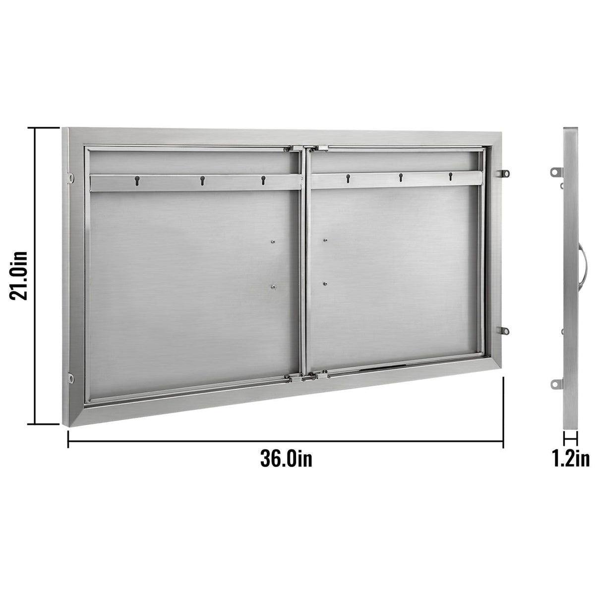 BBQ Access Door 36W x 21H Inch, Double BBQ Door Stainless Steel, Outdoor Kitchen Doors for BBQ Island, Grill Station, Outside Cabinet