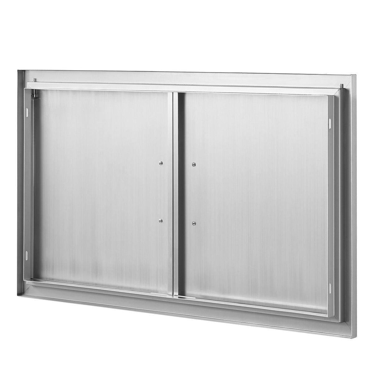BBQ Access Door, 36W x 21H Inch Double Outdoor Kitchen Door, Stainless Steel Flush Mount Door, Wall Vertical Door with Handles, for BBQ Island, Grilling Station, Outside Cabinet