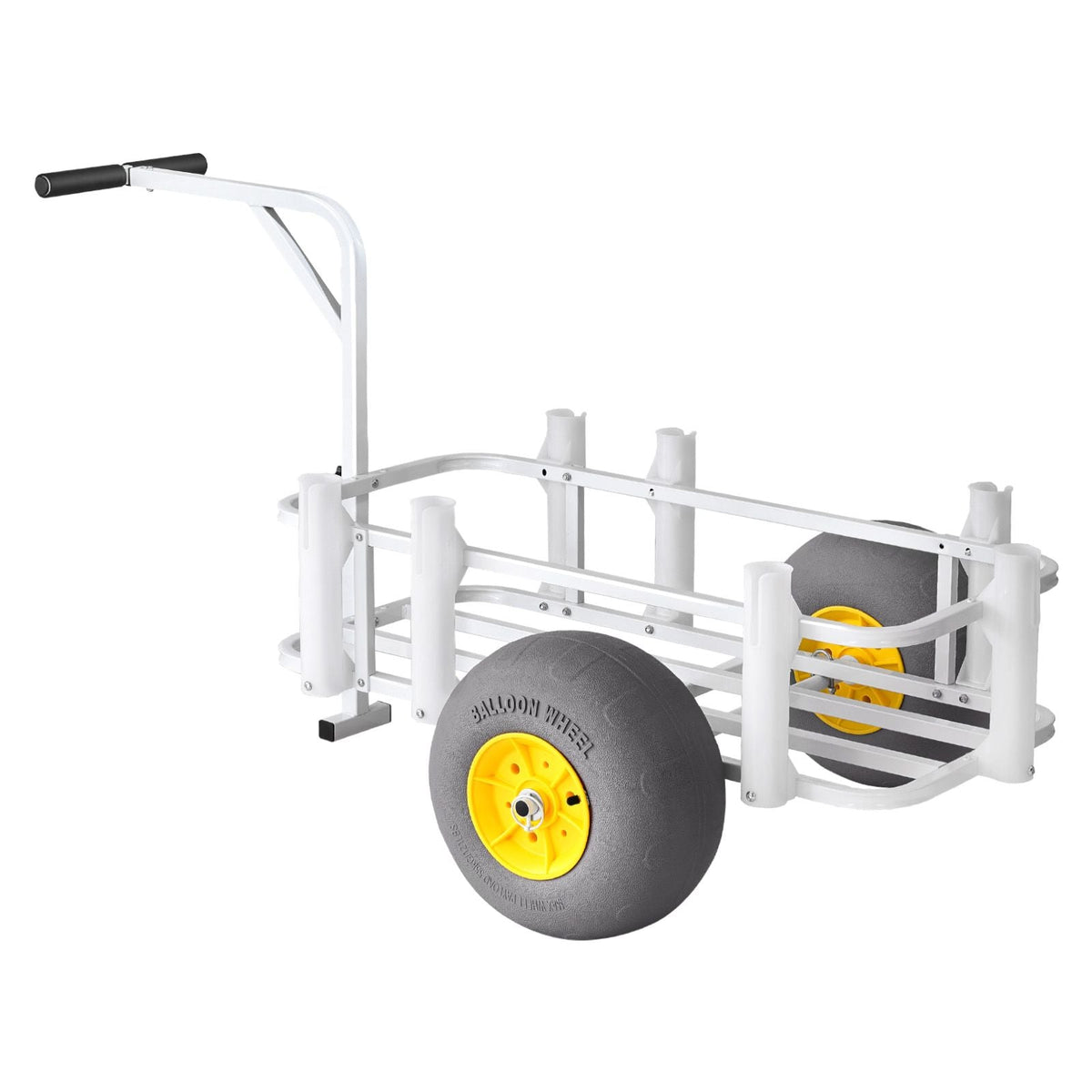 Beach Fishing Cart, 200 lbs Load Capacity, Fishing Cart Wagon with Heavy-Duty Carbon Steel Frame, 13-Inch All-Terrain PU Balloon Tires, 7 Rod Holders, for Outdoor Activities Camping Picnic
