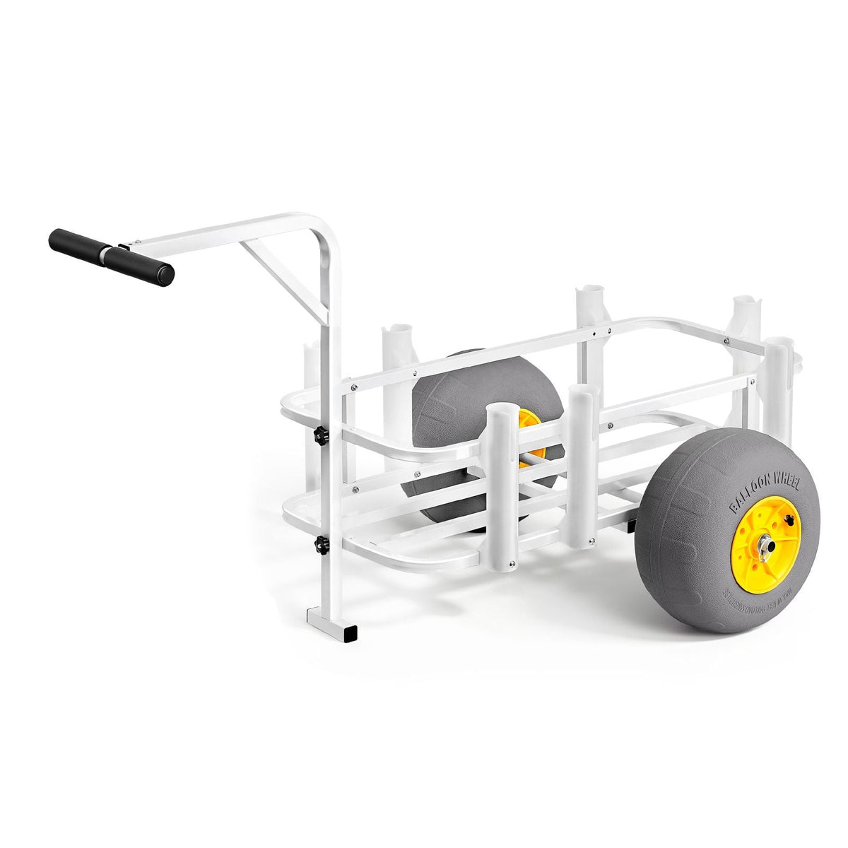 Beach Fishing Cart, 200 lbs Load Capacity, Fishing Cart Wagon with Heavy-Duty Carbon Steel Frame, 13-Inch All-Terrain PU Balloon Tires, 7 Rod Holders, for Outdoor Activities Camping Picnic