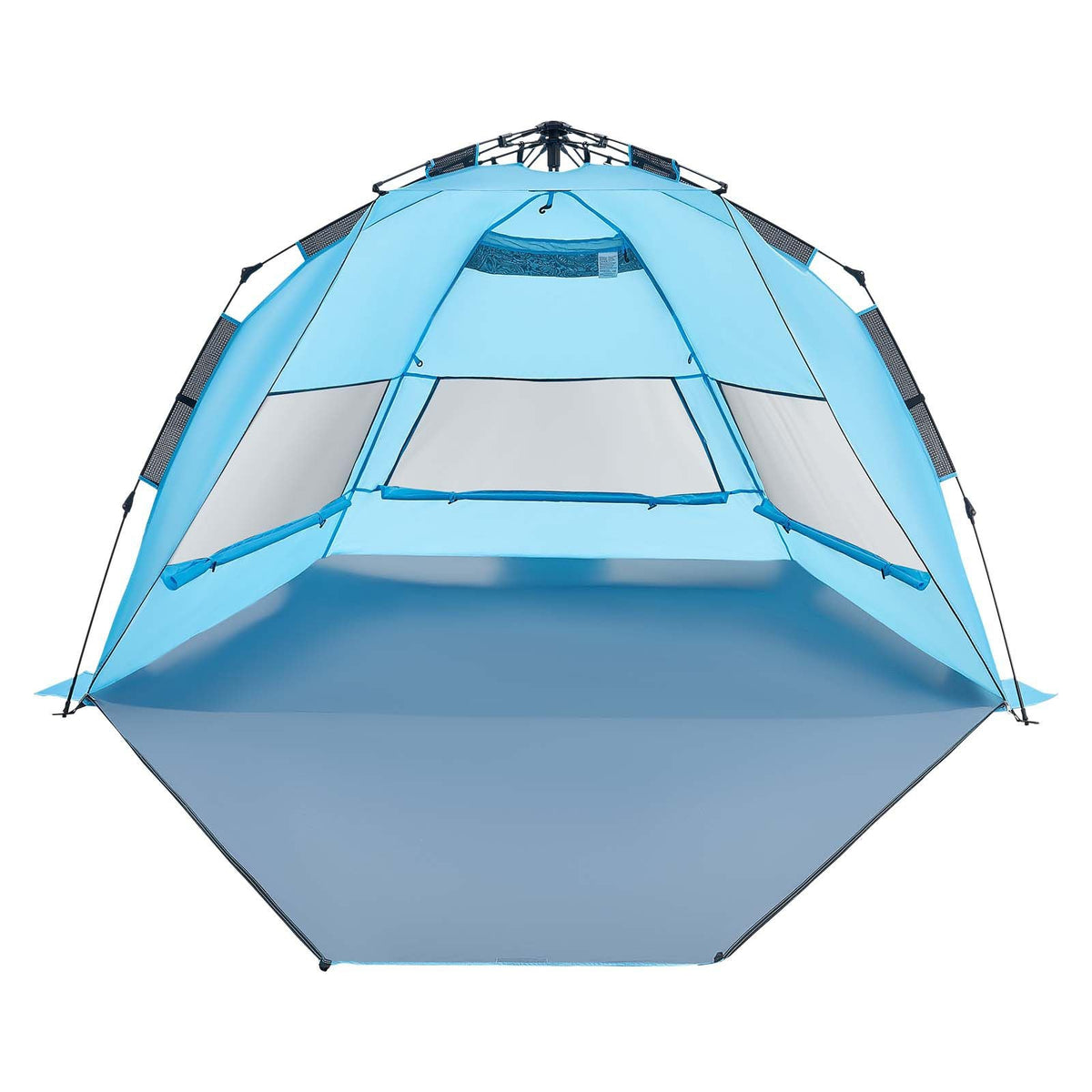 Beach Tent Sun Shelter for 4 Person, Pop Up Beach Tent UPF 50+ Protection, Portable Sun Shade Canopy with Carrying Bag and Sand Pockets, Easy Setup Umbrella for Camping Fishing Outdoor Picnic