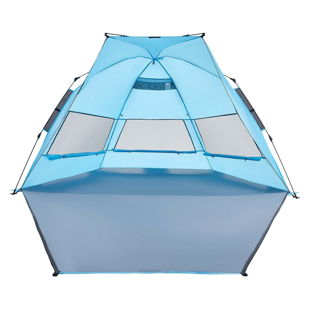 Beach Tent Sun Shelter for 4 Person, Pop Up Beach Tent UPF 50+ Protection, Portable Sun Shade Canopy with Carrying Bag and Sand Pockets, Easy Setup Umbrella for Camping Fishing Outdoor Picnic