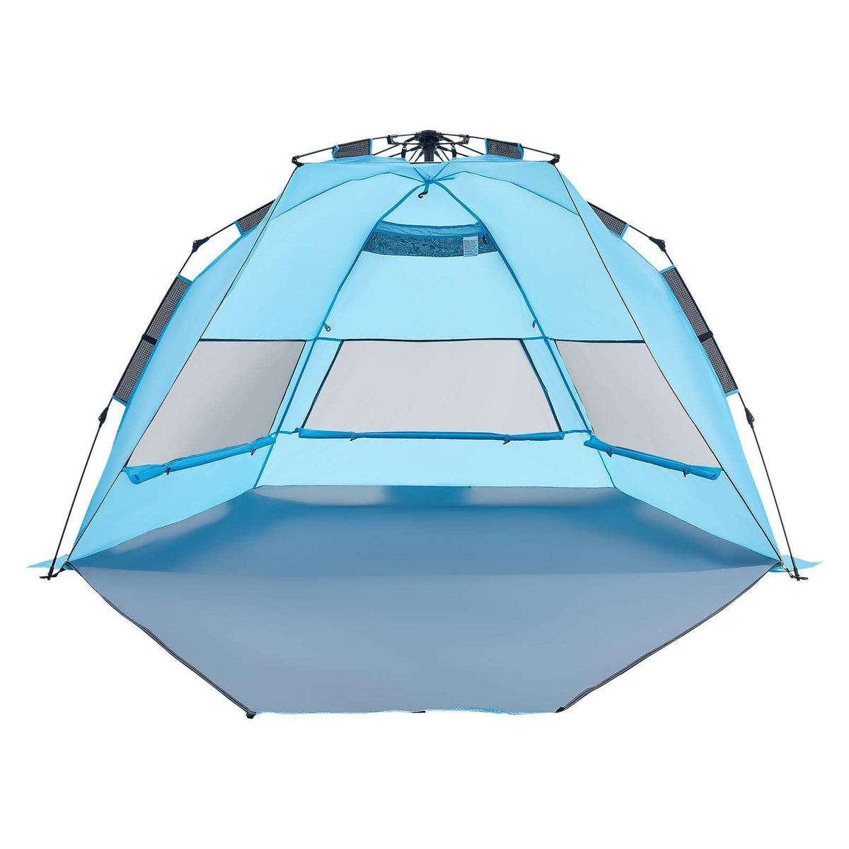 Beach Tent Sun Shelter for 4 Person, Pop Up Beach Tent UPF 50+ Protection, Portable Sun Shade Canopy with Carrying Bag and Sand Pockets, Easy Setup Umbrella for Camping Fishing Outdoor Picnic