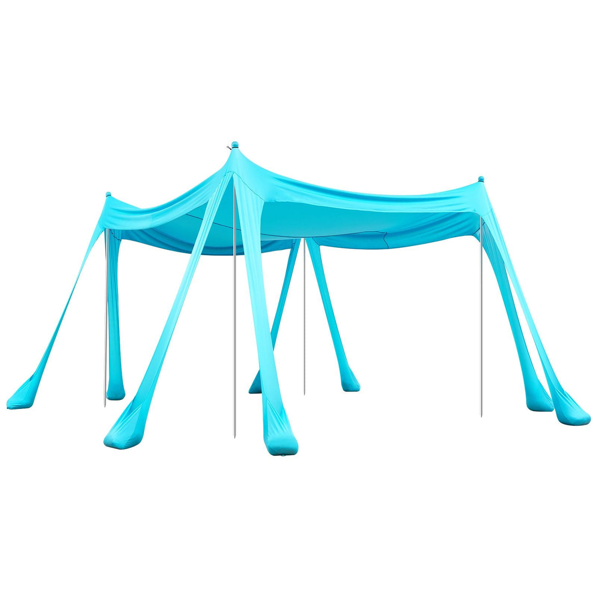 Beach Tent Sun Shelter, UPF50+ Sun Protection, 6.6 ft Tall, 10 x 10 ft, Easy Pop Up Beach Canopy with Sandbags, Stability Poles, Sand Shovels, Portable Shade for Family, Camping, Fishing, Green