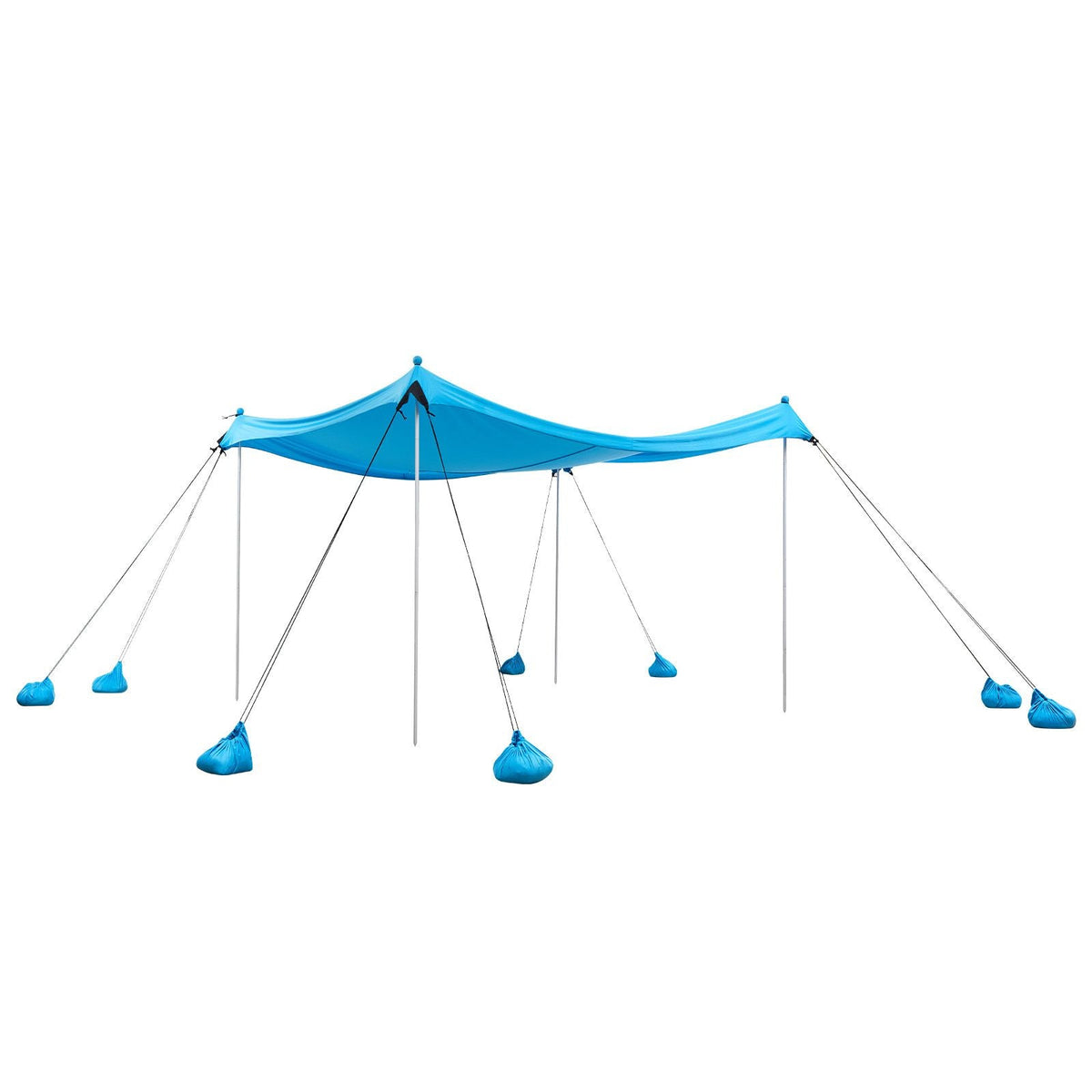 Beach Tent Sun Shelter, UPF50+ Sun Protection, 6.6 ft Tall, 10x10 ft, Easy Pop Up Beach Canopy with 8 Sandbags, Stability Poles, Sand Shovels, Portable Shade for Family Outings, Camping, Fishing