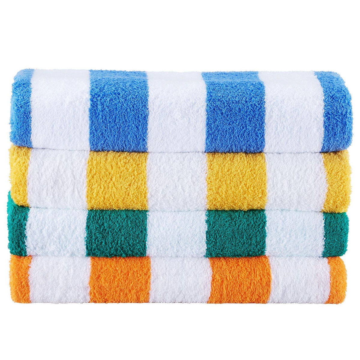 Beach Towel, 4 Pack Oversized Beach Towels, 30 x 60 in Cabana Striped Large Pool Towel, 100% Cotton Soft and Quickly Dry Thick Swimming Towels, for Vacation, Swimming, Beaches, and Bathroom