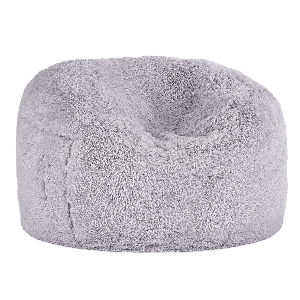 Bean Bag Bed Chair, Convertible Chair from BeanBag to Lounge or Mattress, Gaint Bean Bag Chair Bed with Washable Cover for Adults, Fluffy Plush, Foam Filling and Side Pocket, Grey(Full Size)
