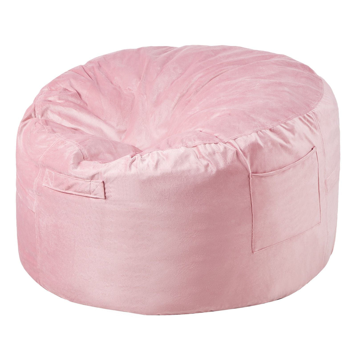 Bean Bag Chair, 3 feet Round Bean Bag Chair with Removable and Washable Cover, 25D Memory Foam Filled with Soft and Smooth Dutch Velvet, Bean Bag for Bedroom or Playroom, Pink