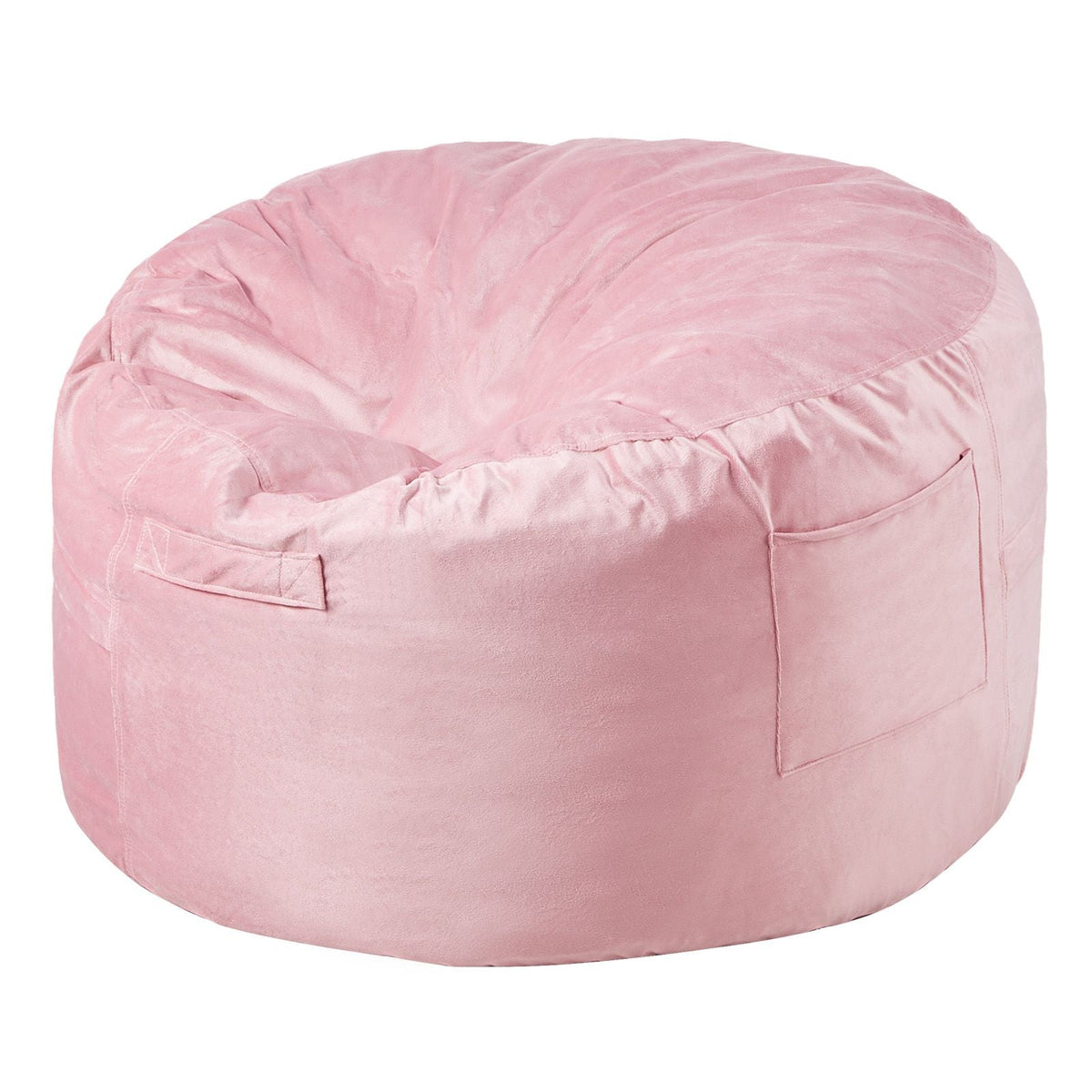 Bean Bag Chair, 3 feet Round Bean Bag Chair with Removable and Washable Cover, 25D Memory Foam Filled with Soft and Smooth Dutch Velvet, Bean Bag for Bedroom or Playroom, Pink