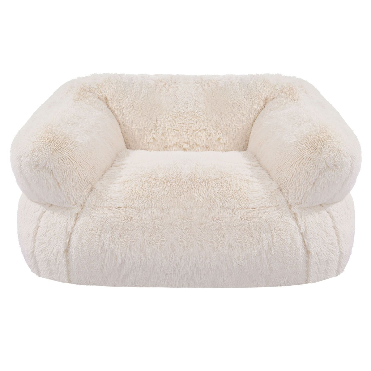 Bean Bag Chair, BeanBag Sofa Chair with Armrests for Adults, Fluffy Plush & High-Density Foam Filling Adult Bean Bag with Zapper, Comfy Lazy Sofa Chair Ideal for Living Room, Bedroom, Beige