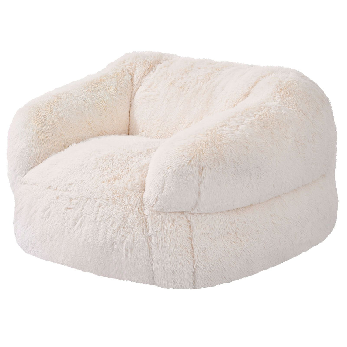 Bean Bag Chair, BeanBag Sofa Chair with Armrests for Adults, Fluffy Plush & High-Density Foam Filling Adult Bean Bag with Zapper, Comfy Lazy Sofa Chair Ideal for Living Room, Bedroom, Beige