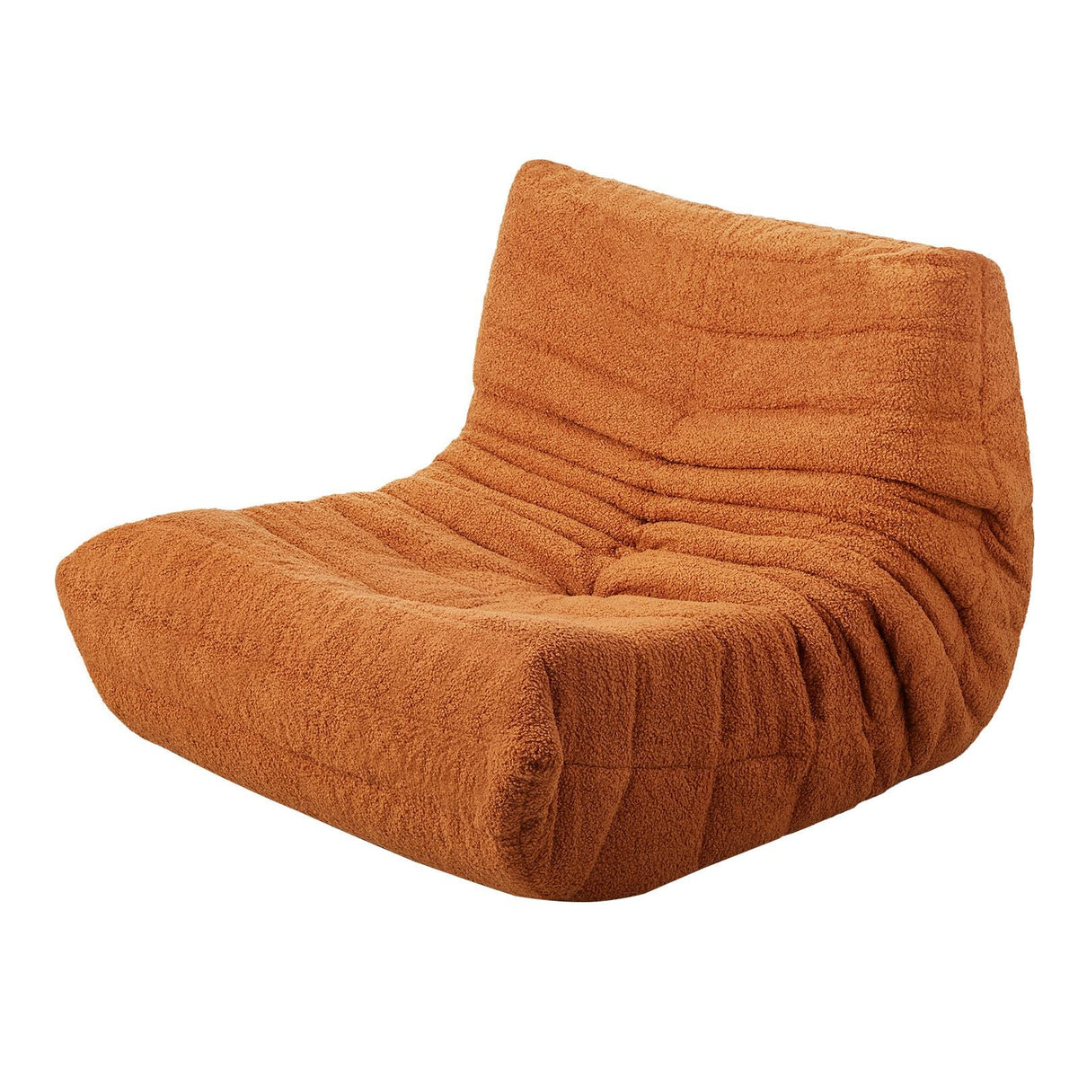 Bean Bag Chair, L-Shaped Bean Bag Chair with Soft Armrests and Storage Pocket, 25D Memory Foam Filled with Soft Teddy Velvet Cover, Bean Bag for Bedroom or Playroom, Brown