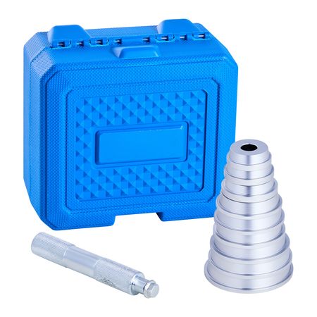 Bearing Press Kit, 10 Pcs, Bearing Race and Seal Driver Set with 9 Bushings and Handle Shaft, Bushing Driver Tool Set, Heavy Duty Aluminum Alloy Removal Installation Tool Kit with Storage Case