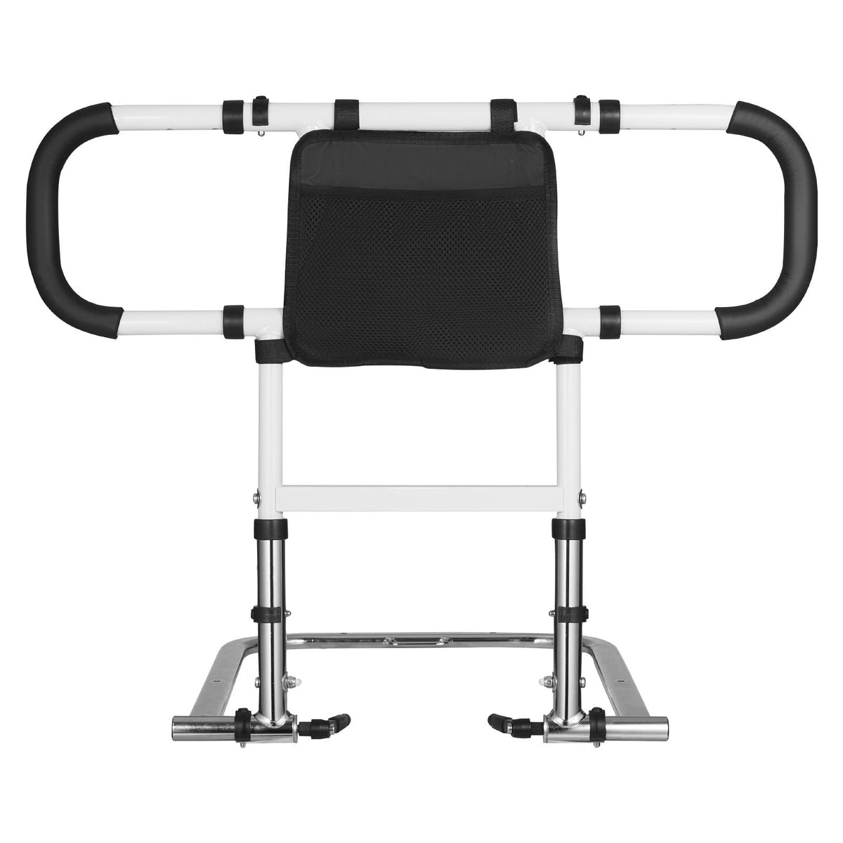 Bed Rail for Elderly, Foldable & Extendable Bedside Assist Rail with Side Handles & PU Handrail, Adjustable Height Carbon Steel Pipe Bedside Cane, Senior Bed Bar Fits King, Queen, Full, Twin