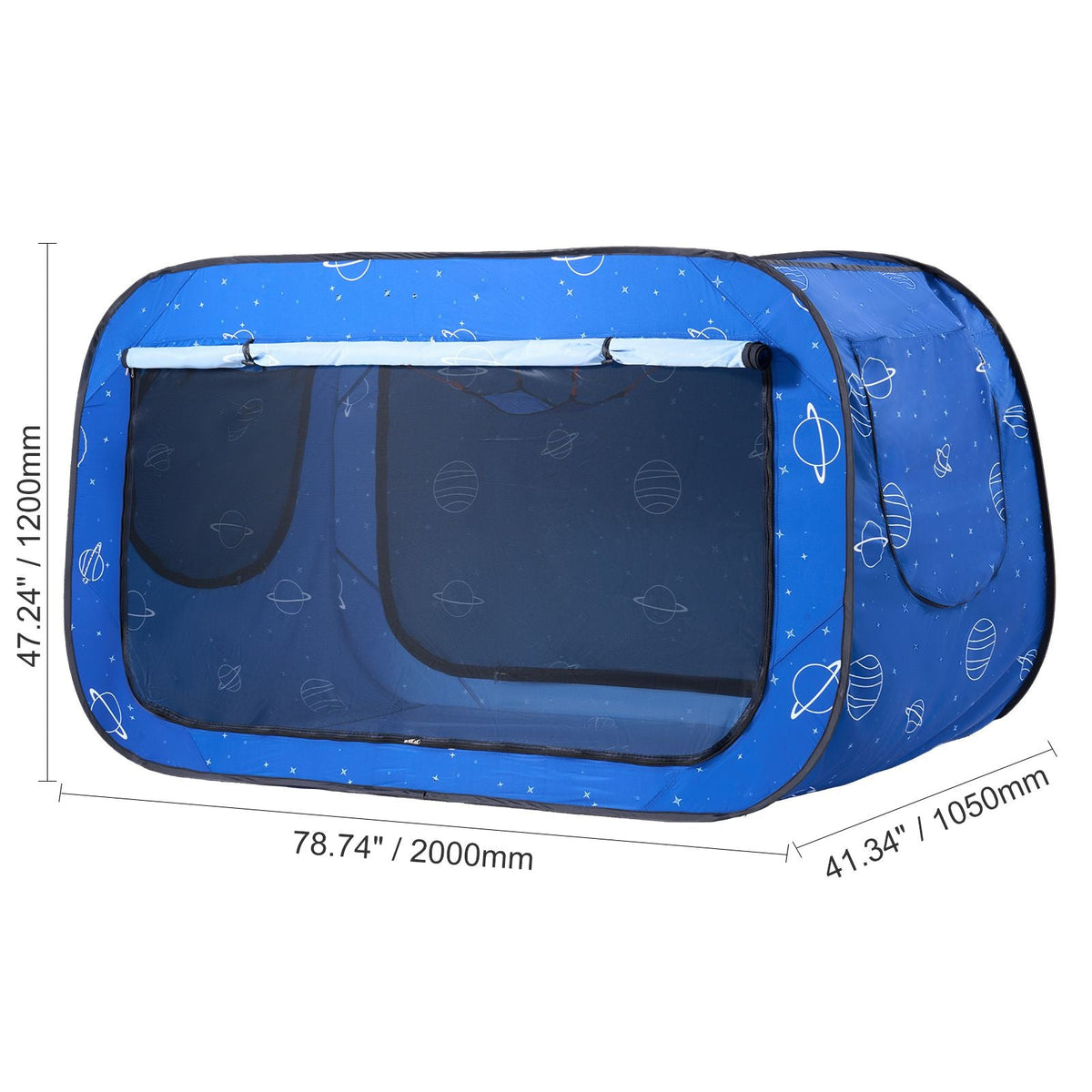 Bed Tent, Pongee Fabric, 2 Doors Breathable Dream Tent with 0.33 in Fiber Poles on Bed Privacy, Full Size Block out Light Sleeping Bed Canopy, Fit for Kids Playhouse and Adults Sleeping Tent