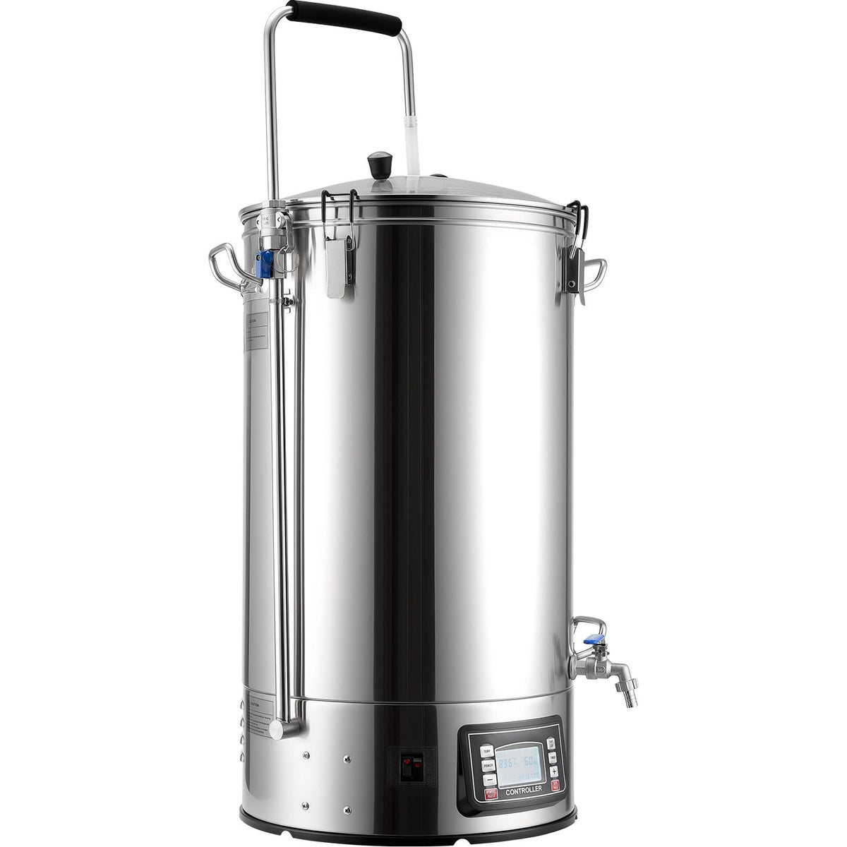 Beer Brewing Equipment, 16 Gal/60L Beer Maker with Anti-Burn Pump and Wort Chiller,3000W All-in-One Home Brewing Kit with Digital Control, Recipe Memory & Timer, Removable mesh strainer