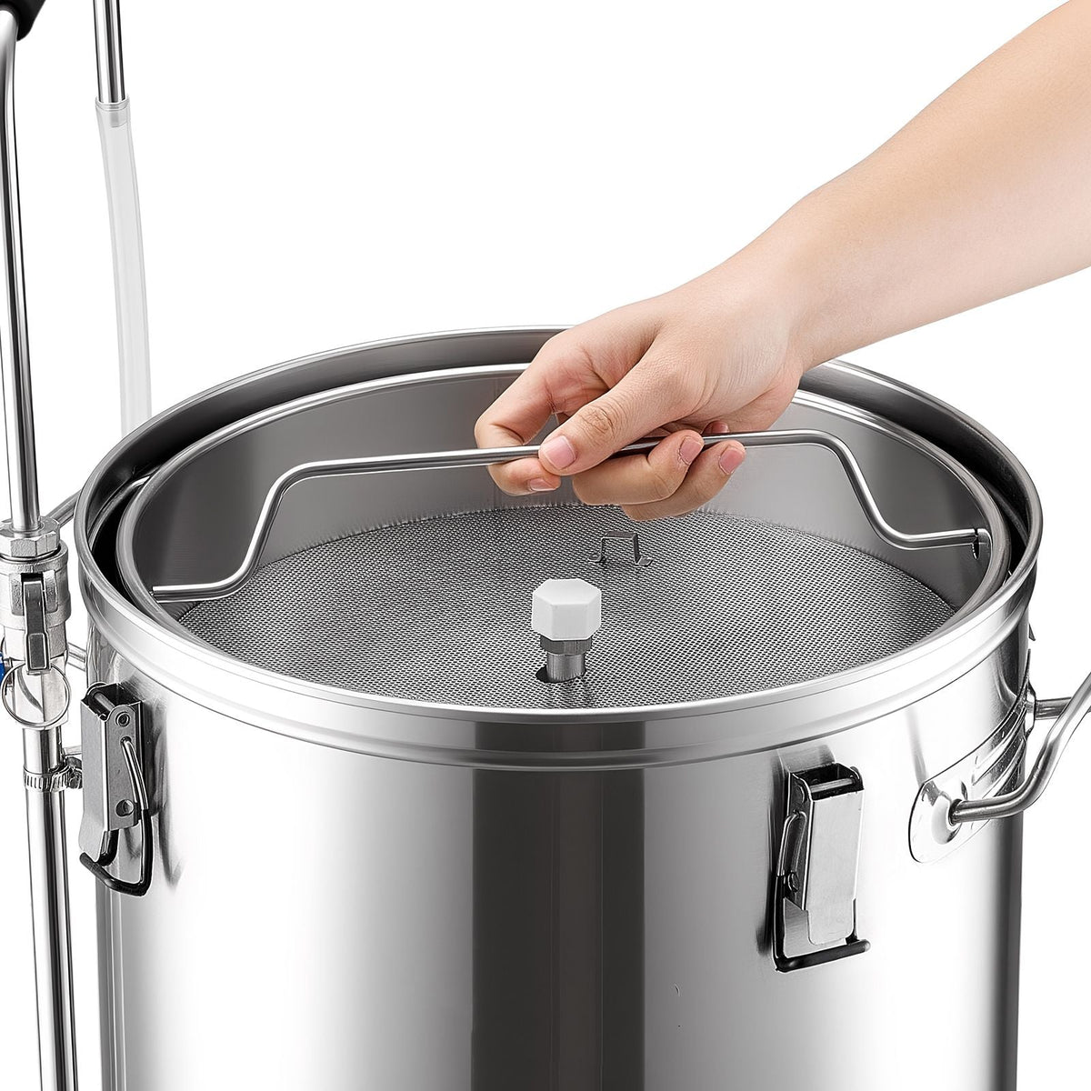 Beer Brewing Equipment, 16 Gal/60L Beer Maker with Anti-Burn Pump and Wort Chiller,3000W All-in-One Home Brewing Kit with Digital Control, Recipe Memory & Timer, Removable mesh strainer