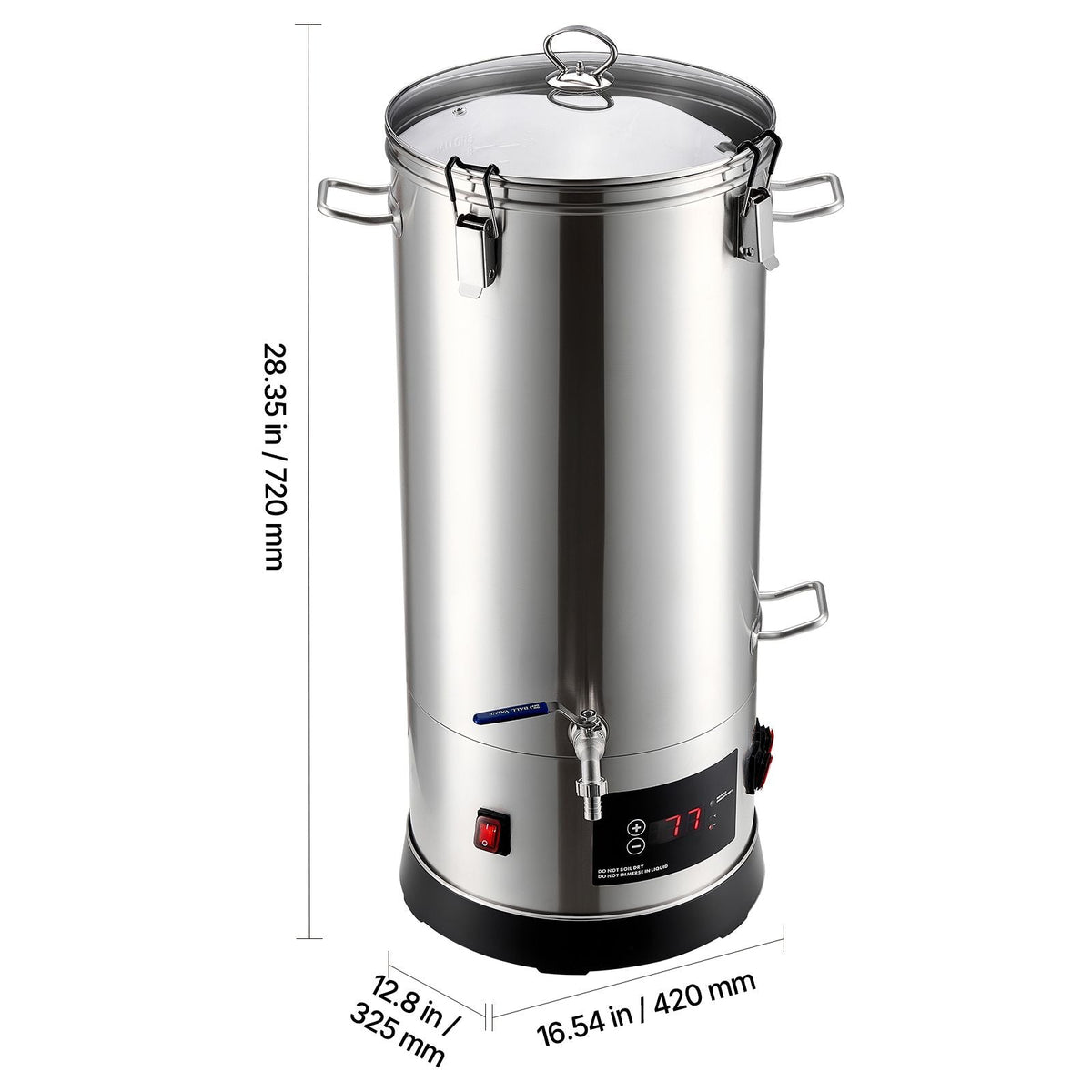 Beer Brewing Equipment, 8 Gal/30L 304 Stainless Steel Home Beer Brewer,1500W All-in-One Home Brewing Kit with Tall strainer, Integrated Inner Barrel & Reinforced Handle