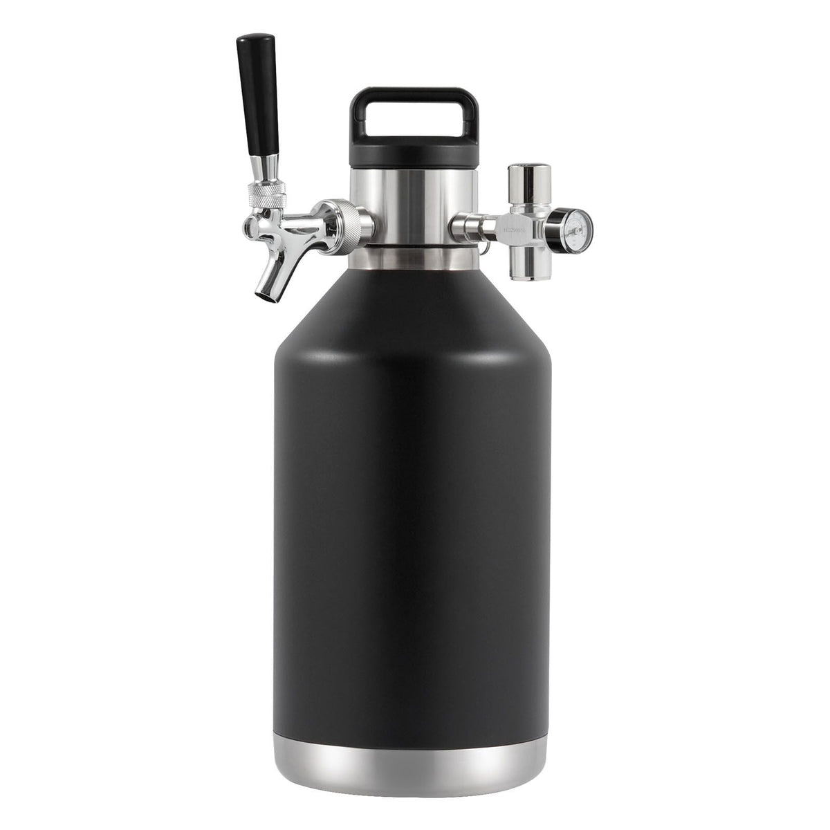 Beer Growler Tap System, 128Oz 4L Mini Keg, 304 Stainless Steel Pressurized Beer Growler, Keg Growler with Pressure Display, CO2 Regulator Faucet, Leak-Proof Ring For Draft, Homebrew, Craft Beer