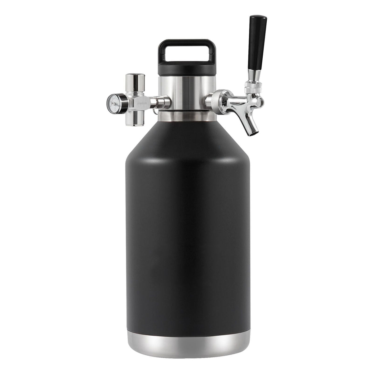 Beer Growler Tap System, 128Oz 4L Mini Keg, 304 Stainless Steel Pressurized Beer Growler, Keg Growler with Pressure Display, CO2 Regulator Faucet, Leak-Proof Ring For Draft, Homebrew, Craft Beer