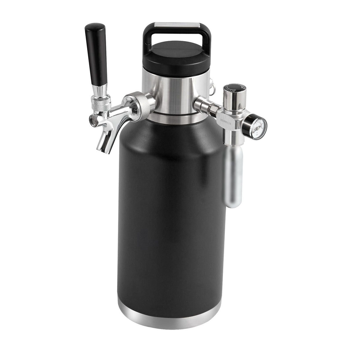 Beer Growler Tap System, 64Oz 1.89L Mini Keg, 304 Stainless Steel Pressurized Beer Growler, Keg Growler with Pressure Display, CO2 Regulator Faucet, Leak-Proof Ring For Draft Homebrew Craft Beer