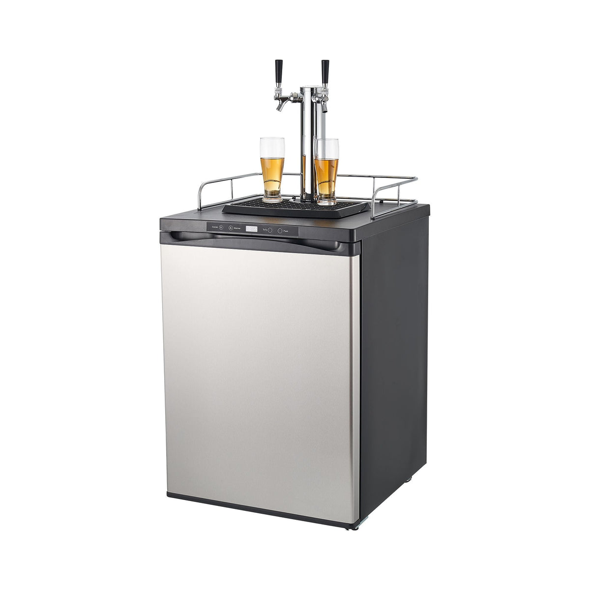 Beer Kegerator, Dual Tap Home Draft Beer Dispenser for Ball Lock, Full Size Keg Refrigerator with 5lbs CO2 Tank, Hold 2 Sixth / 2 Slim / 3 Ball lock keg, 162L
