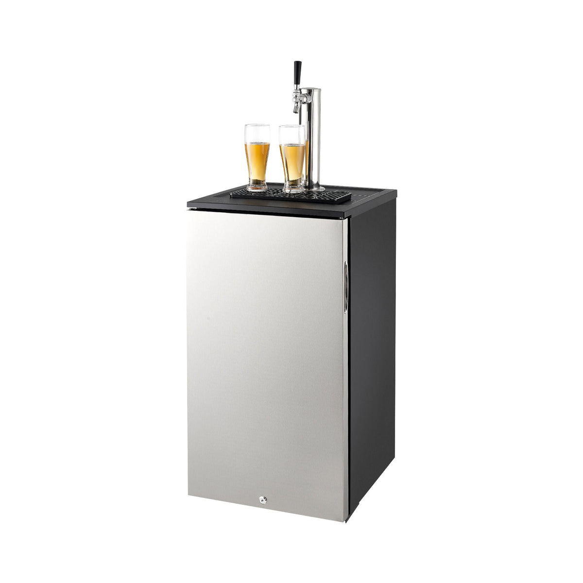 Beer Kegerator, Single Tap Commercial Draft Beer Dispenser for D system, Refrigerator With Shelves, Hold 1 Sixth Keg, 2.5lbs CO2 Tank, 92L
