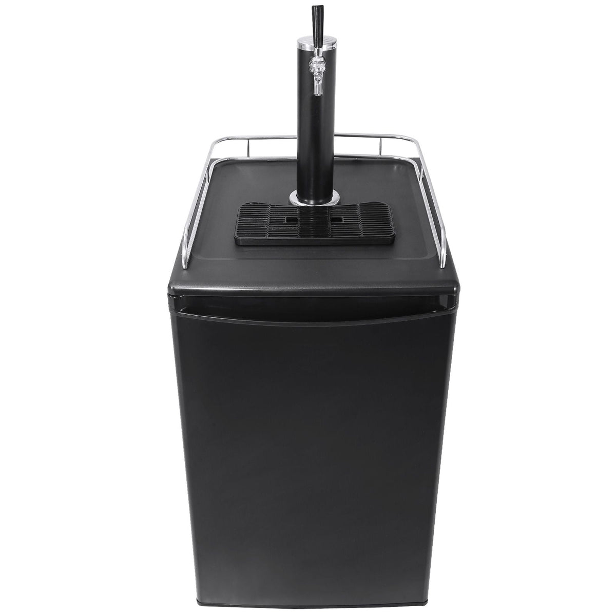 Beer Kegerator, Single Tap Draft Beer Dispenser, CO2 Cylinder, Drip Tray & Rail, 32 Fahrenheit - 50 Fahrenheit Temperature Control, Holds 1/6, 1/4, 1/2 Barrels, Black