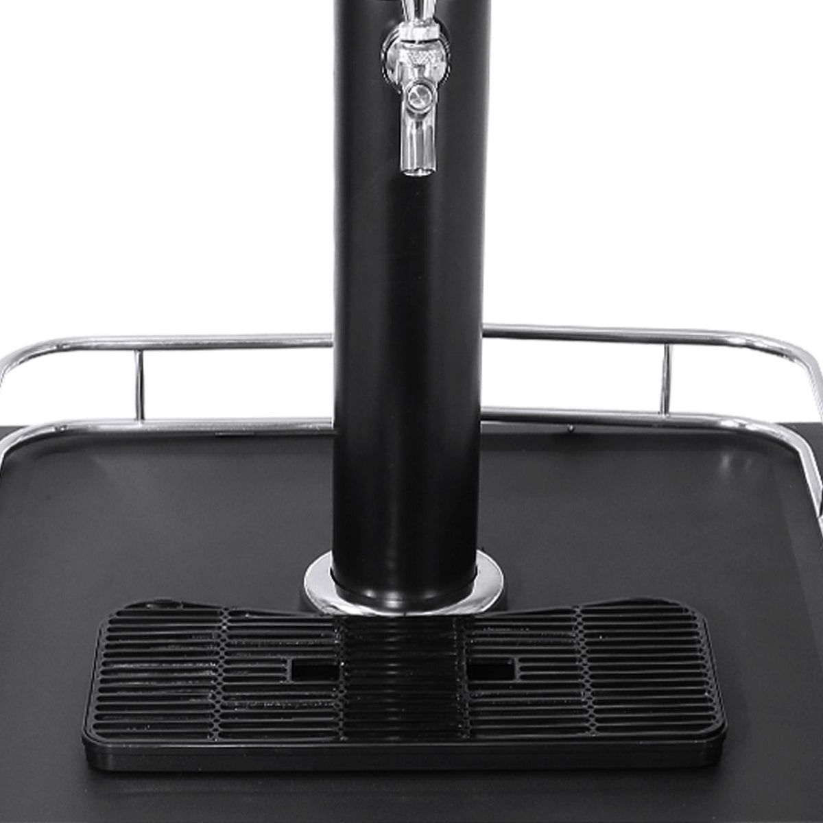Beer Kegerator, Single Tap Draft Beer Dispenser, CO2 Cylinder, Drip Tray & Rail, 32 Fahrenheit - 50 Fahrenheit Temperature Control, Holds 1/6, 1/4, 1/2 Barrels, Black