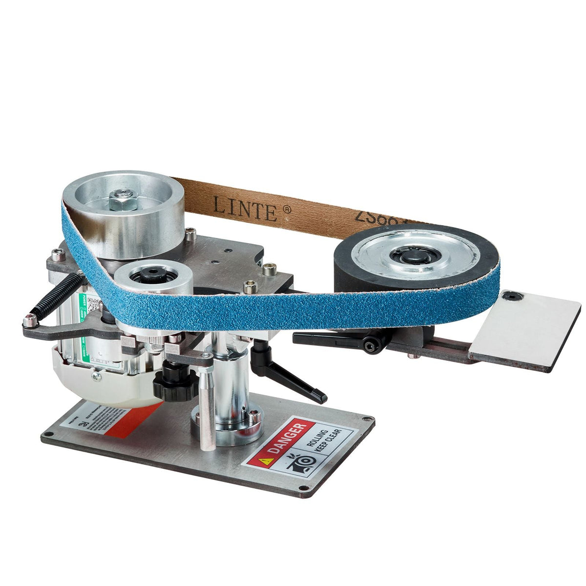 Belt Grinder Sander, 30 x 1-Inch Variable Speed Belt Polisher with VFD, 550W Polishing Grinding Machine with 2 Grinding Moulds & 3PCS Sanding Belts for Metalworking, Knife Making