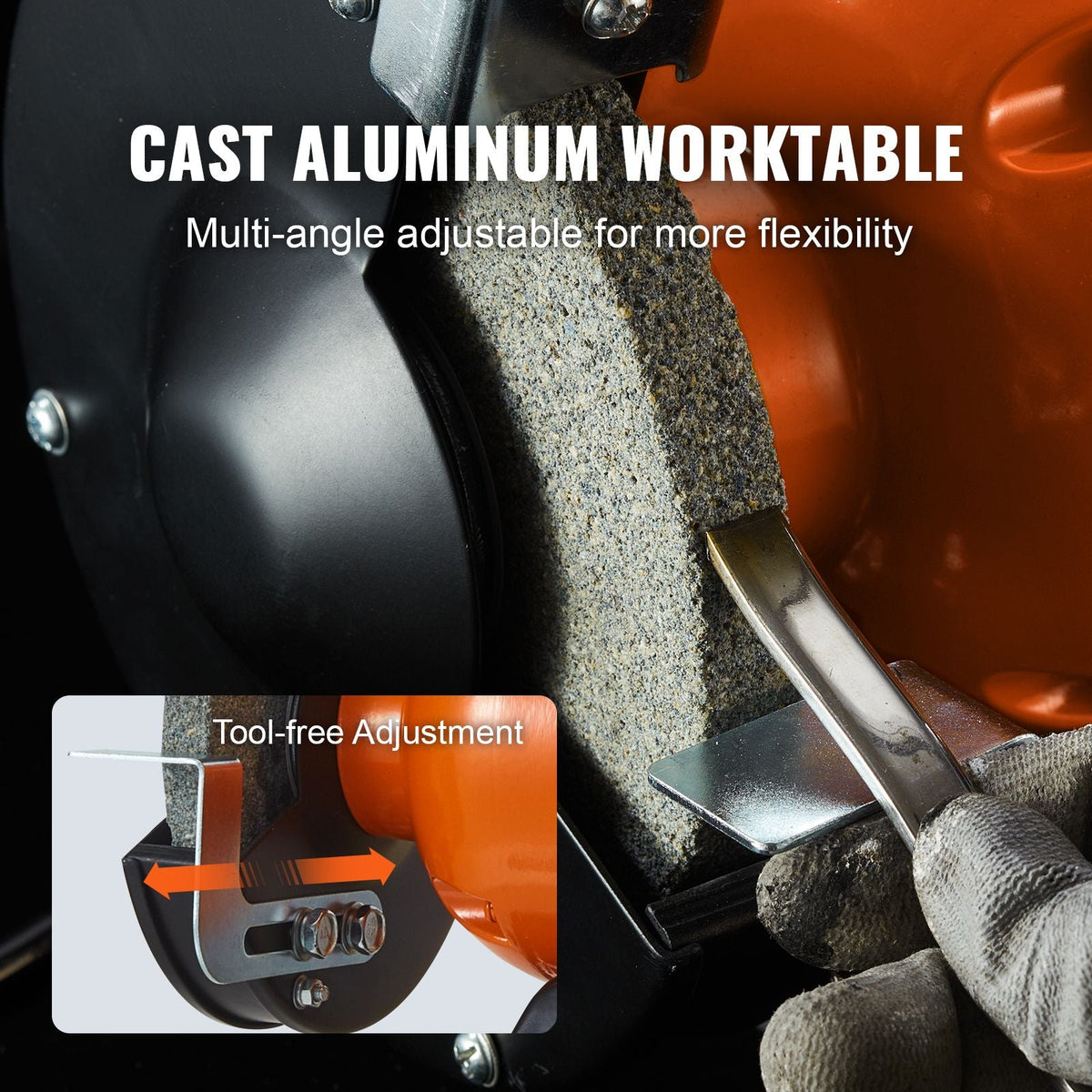 Bench Grinder, 6 inch Single Speed Bench Grinder with 2.1A Brushless Motor 3550 RPM Table Grinder with 36/80-Grit Grinding Wheels for Grinding, Sharpening Application