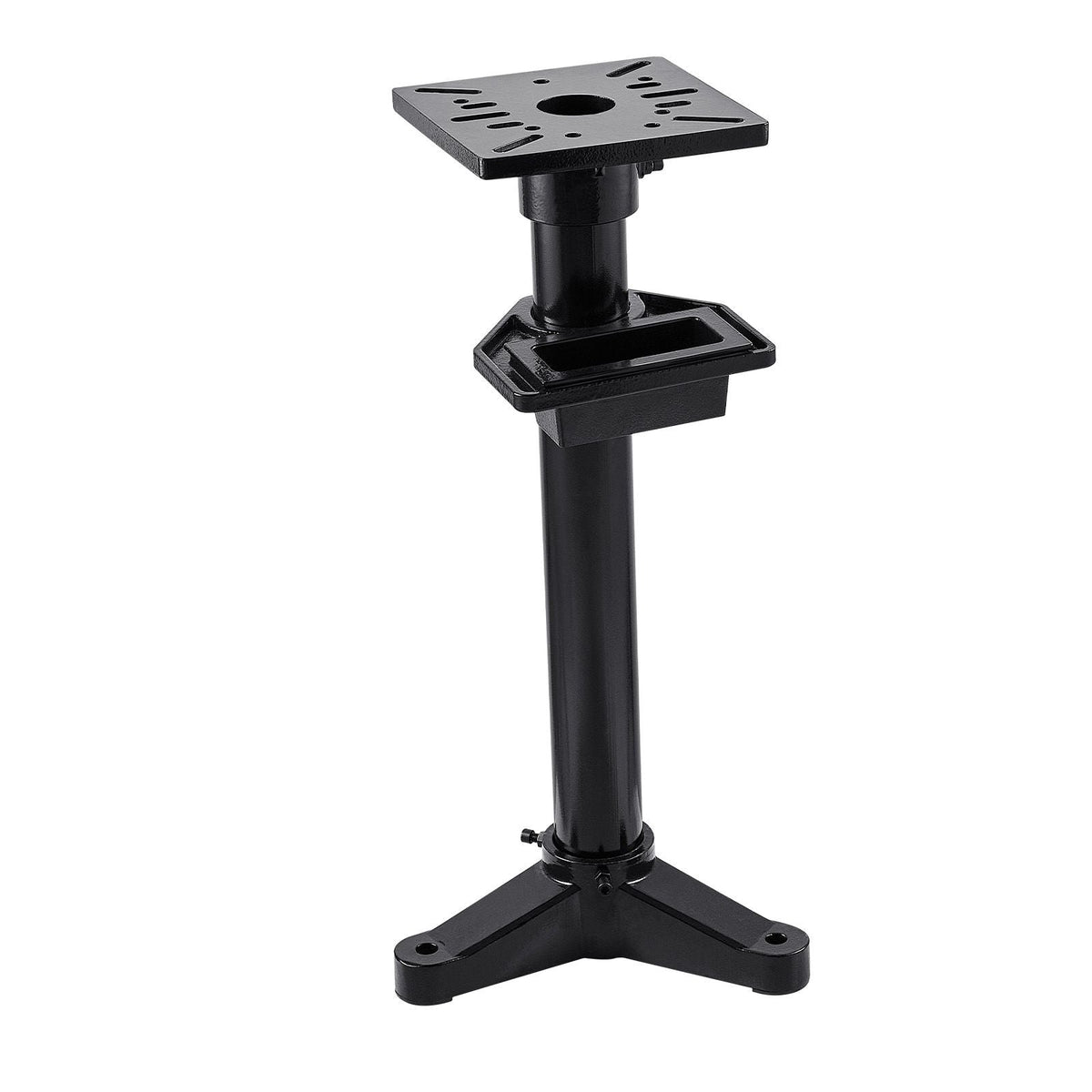 Bench Grinder Stand, Heavy-Duty Bench Grinder and Vise Floor Pedestal with 10.6" x 10.6" Mounting Plate, Pre-Cut Mounting Slots & Water Pot, Compatible with Most Bench Grinders