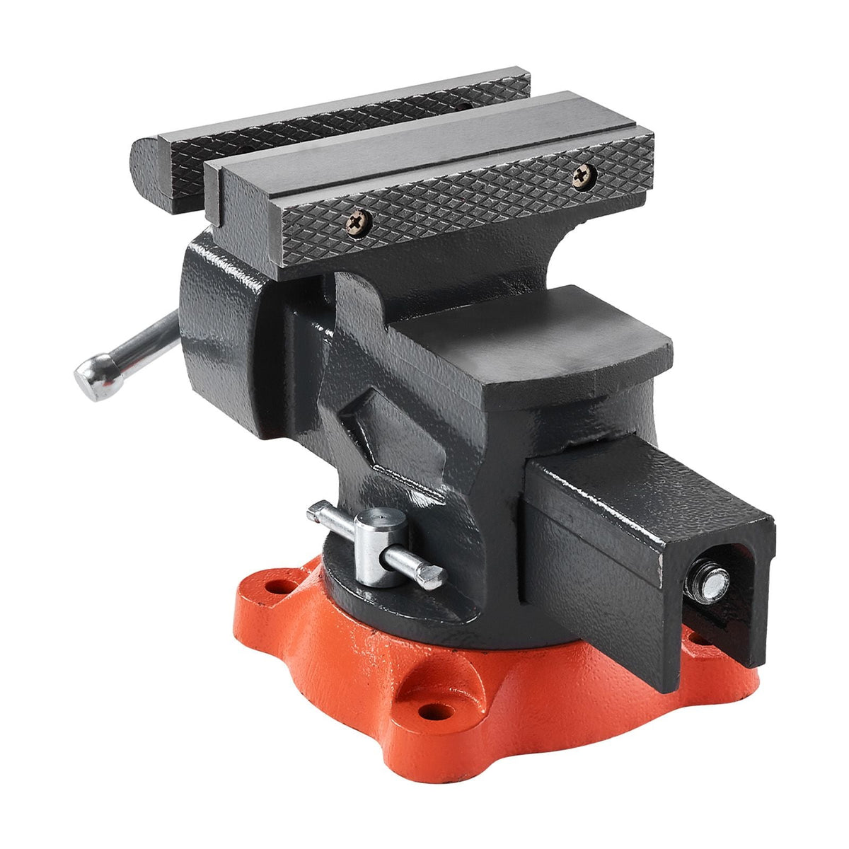 Bench Vise, 5.5" Jaw Width, 5.5" Max Jaw Opening Multipurpose Vise with 360° Swivel Locking Base, 2.8" Throat Depth, Heavy Duty Ductile Iron Workbench Vise, Two-Way Jaws for Clamping Round Pipes