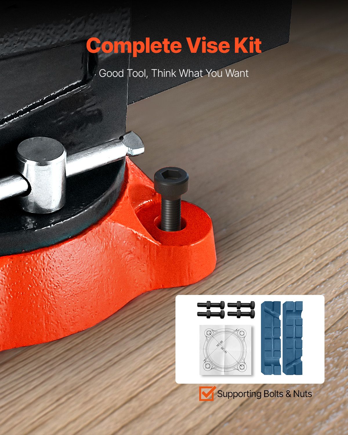 Bench Vise, 5.5" Jaw Width, 5.5" Max Jaw Opening Multipurpose Vise with 360° Swivel Locking Base, 2.8" Throat Depth, Heavy Duty Ductile Iron Workbench Vise, Two-Way Jaws for Clamping Round Pipes
