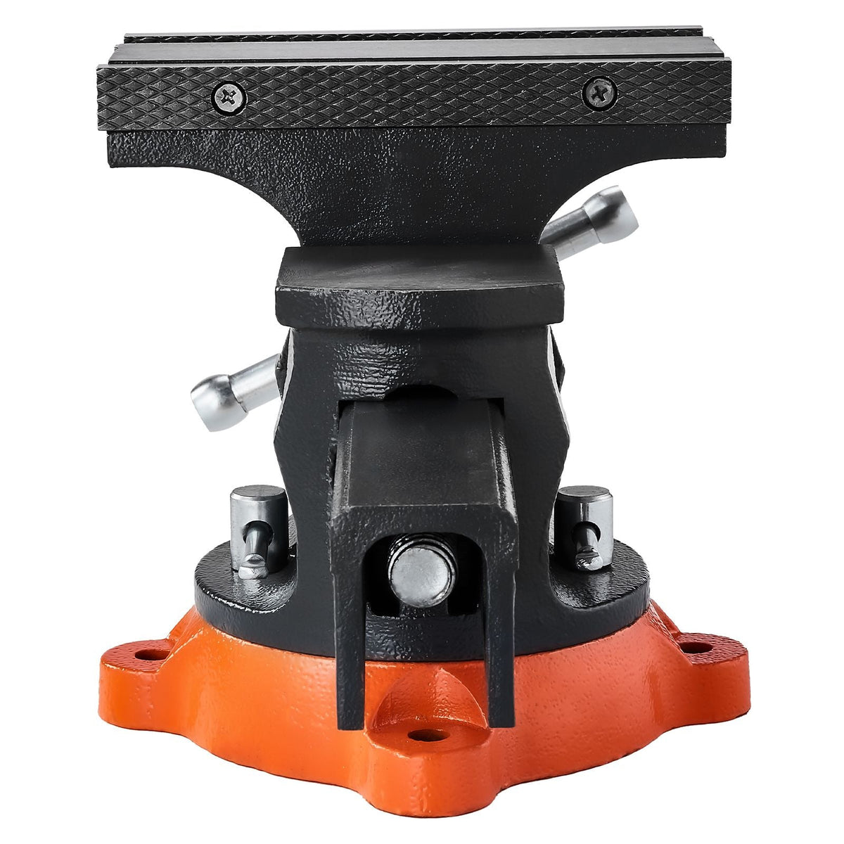 Bench Vise, 8" Jaw Width, 8" Max Jaw Opening Multipurpose Vise with 360° Swivel Locking Base, 3.7" Throat Depth, Heavy Duty Ductile Iron Workbench Vise, Two-Way Jaws for Clamping Round Pipes