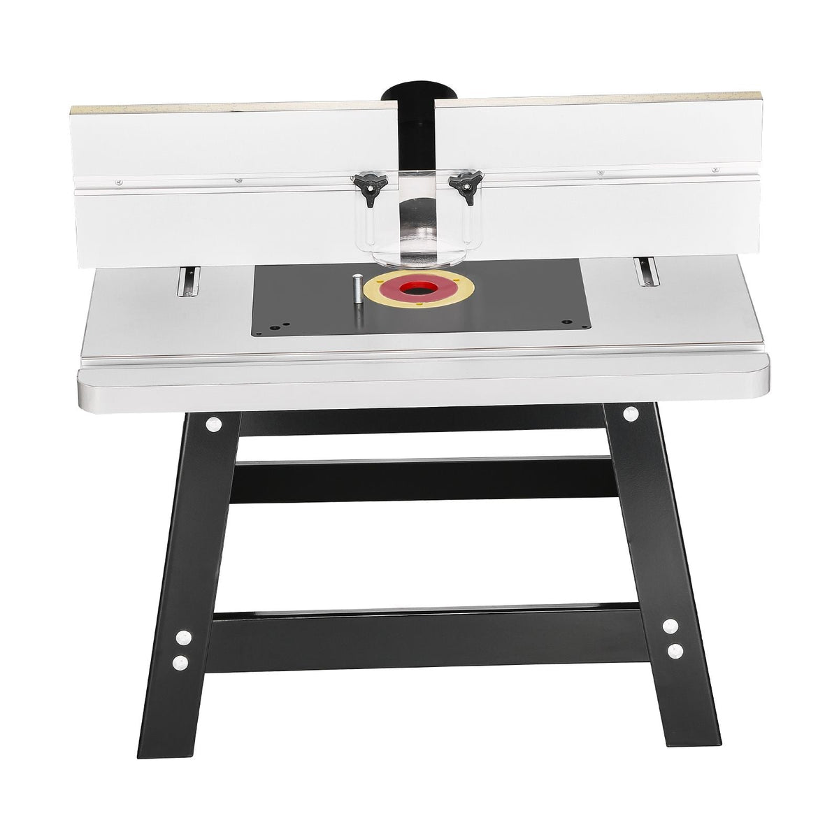 Benchtop Router Table, 24 in x 15.7 in, Bench Top Routing Table with Adjustable Fence, MDF Top, Sturdy Metal Base, 2-1/2 in Dust Collection Port, Compatible with Routes & Various Drill Bits