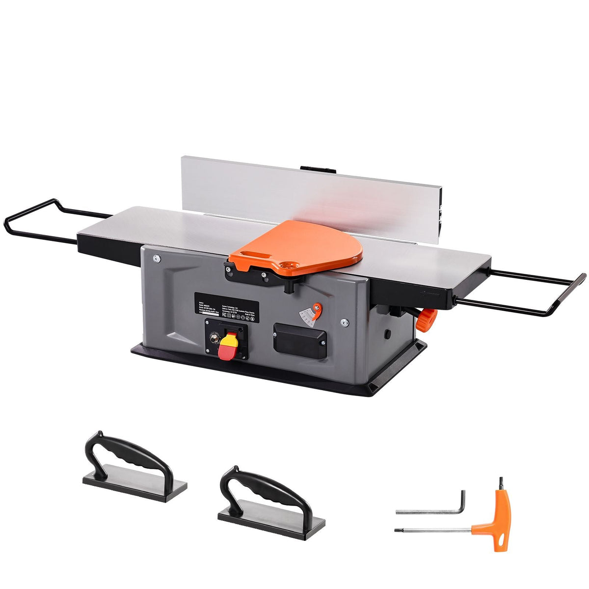 Benchtop Spiral Jointer, 8-Inch, 2HP with 10000 RPM, Featuring an 18-Blade Spiral Cutterhead, Extendable Arm to 6.5'', and a 8x42.3'' Worktable with 0-1/8'' Depth Adjustment for Woodcraft