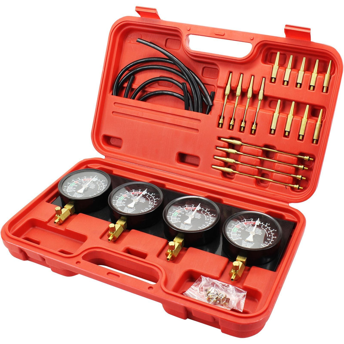 Bestauto Fuel Vacuum Carburetor Synchronize Tool Kit Fuel Vacuum Carburetor Synchronizer carb sync Gauge Set with Rubber Hose