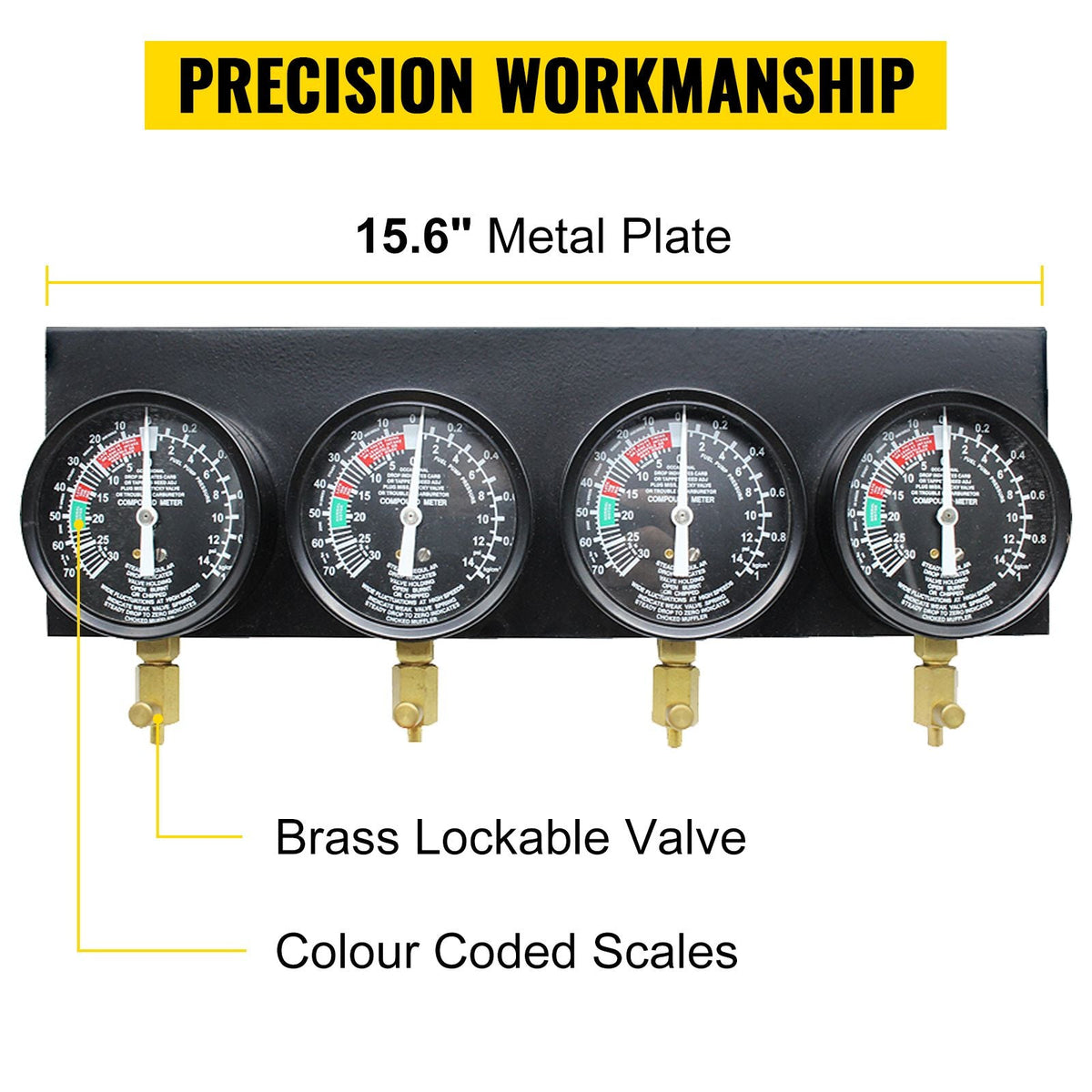 Bestauto Fuel Vacuum Carburetor Synchronize Tool Kit Fuel Vacuum Carburetor Synchronizer carb sync Gauge Set with Rubber Hose