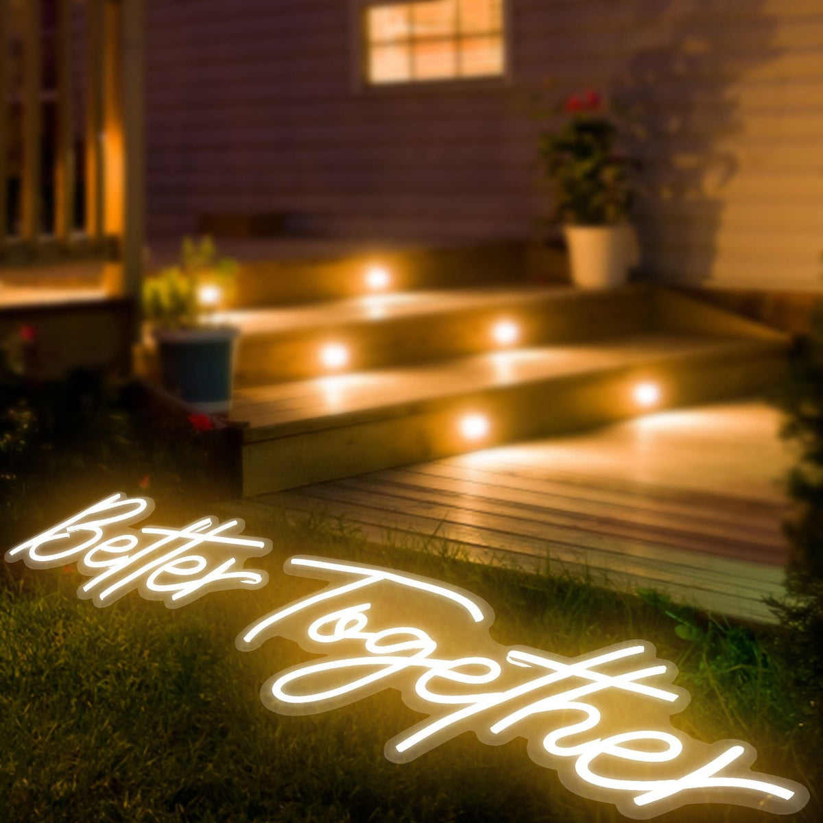 Better Together Neon Sign, 13" x 7" +18" x 8" Warm White LED lights Sign, Adjustable Brightness with Remote Control, Used for Home, Party, Wedding, and Bar Decoration (Power Adapter Included