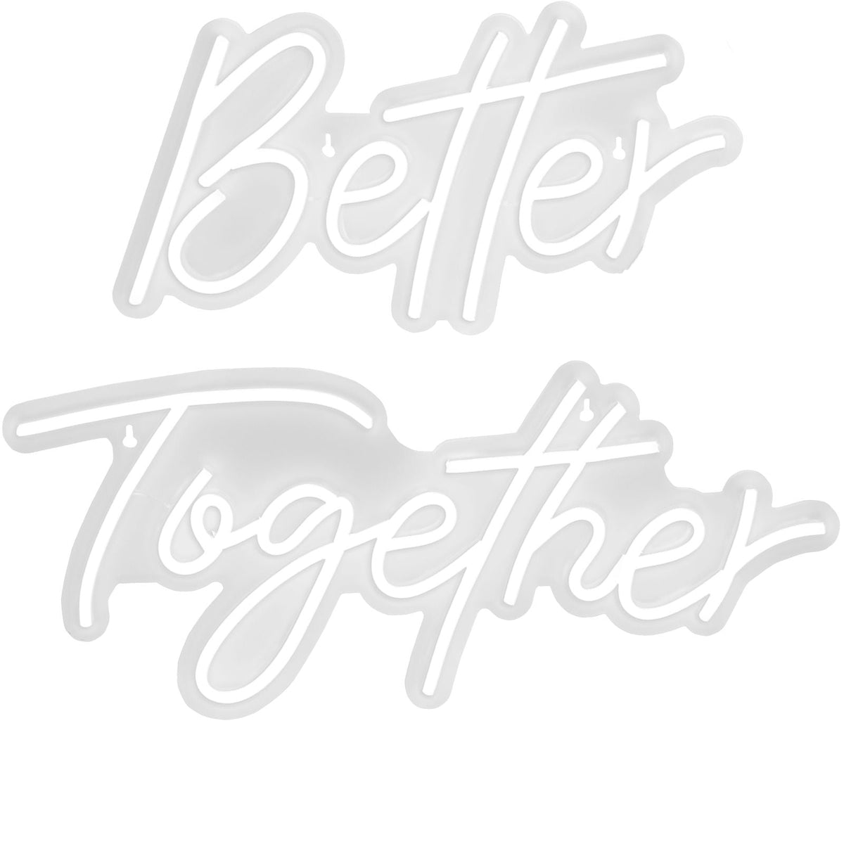 Better Together Neon Sign, 13" x 7" +18" x 8" Warm White LED lights Sign, Adjustable Brightness with Remote Control, Used for Home, Party, Wedding, and Bar Decoration (Power Adapter Included