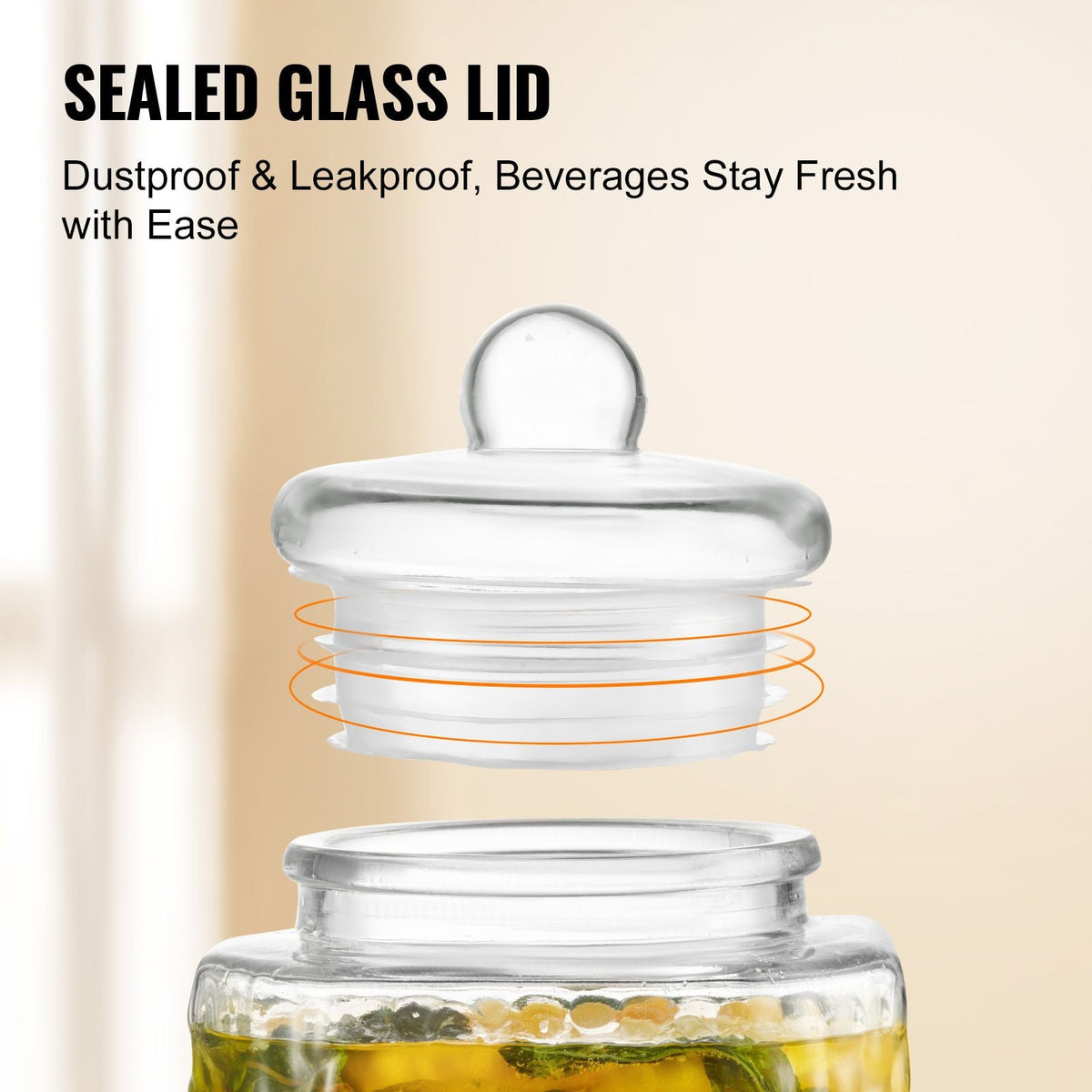 Beverage Dispenser, 1.5 Gallon Drink Dispensers for Parties,2PC,Glass Juice Dispenser with Stand, Stainless Steel Spigot, Iced Tea Lemonade Juice Water Dispenser, for Restaurants, Hotels, Partie