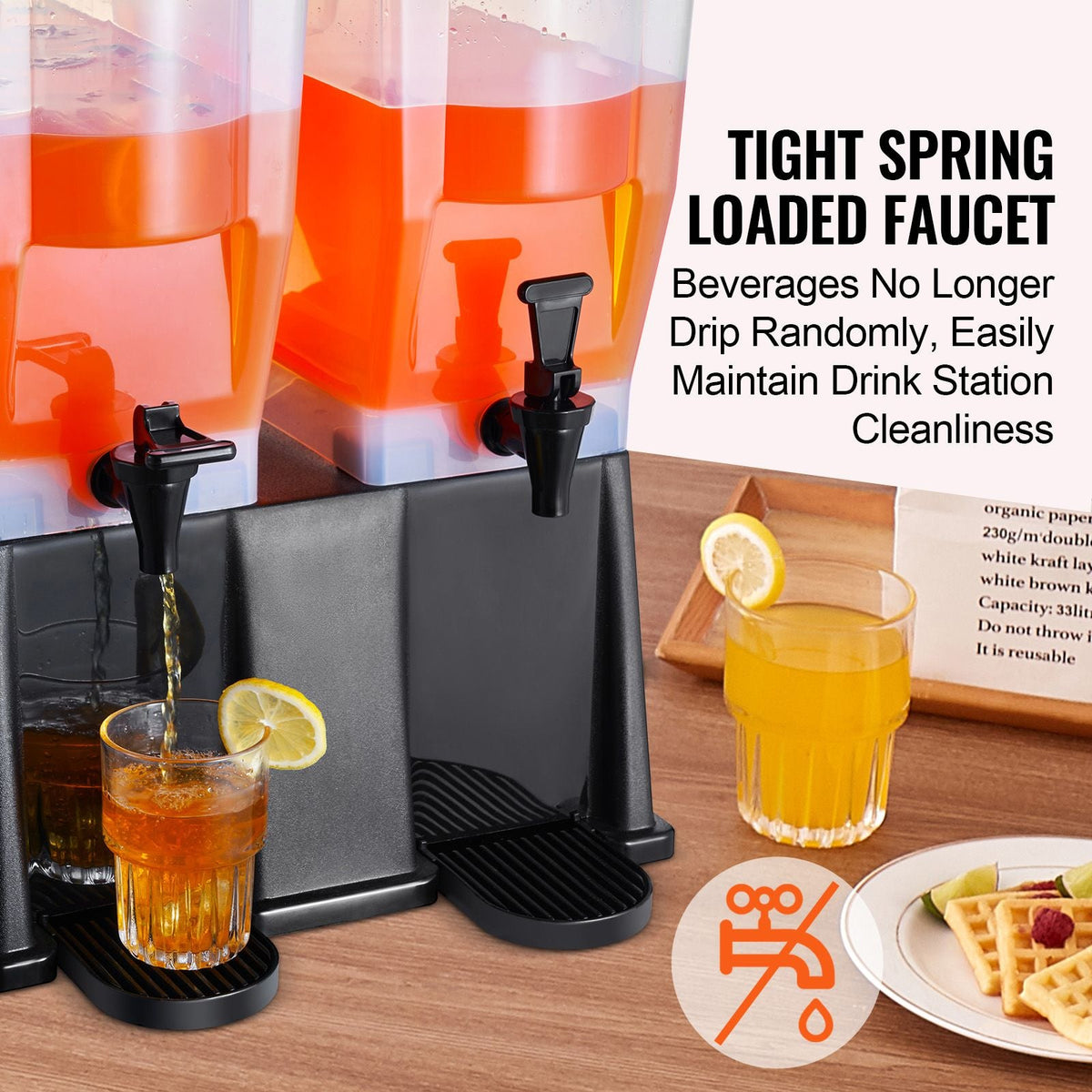 Beverage Dispenser, 3 Gallon x 2 Drink Dispensers for Parties, Plastic Juice Dispenser with Stand Spigot Lid, Iced Tea Lemonade Juice Water Dispenser, for Restaurants, Hotels, Parties