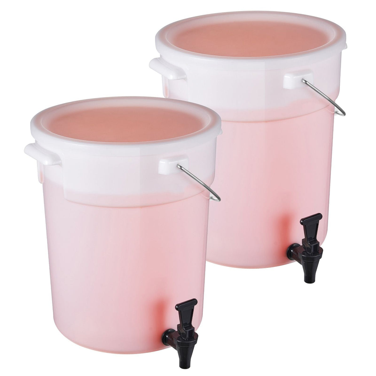 Beverage Dispenser, 5 Gallon Drink Dispensers for Parties, Plastic Juice Dispenser with Spigot and Lid, Iced Tea Lemonade Juice Water Dispenser, for Restaurants, Hotels, Parties, 2 Pack