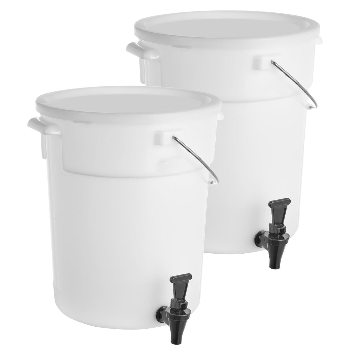 Beverage Dispenser, 5 Gallon Drink Dispensers for Parties, Plastic Juice Dispenser with Spigot and Lid, Iced Tea Lemonade Juice Water Dispenser, for Restaurants, Hotels, Parties, 2 Pack