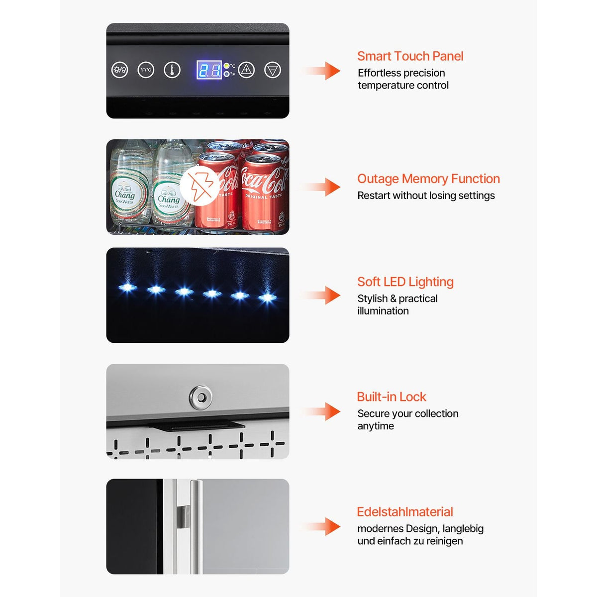 Beverage Refrigerator Cooler, 88 Can Beverage Fridge, Mini Fridge with Glass Door, Adjustable Shelves, Digital Temperature Control, Built-in or Freestanding Soda Beer Fridge for Home Office Bar